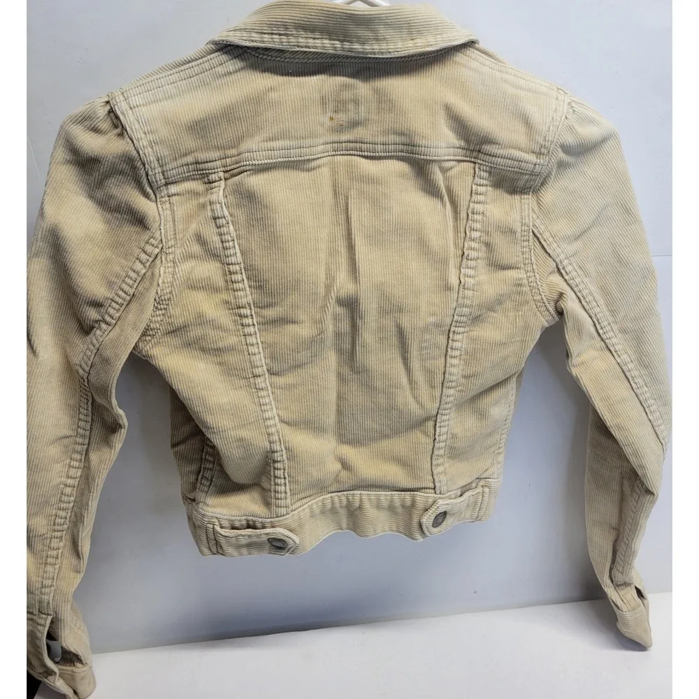 Y2K Abercrombie Fitch Corduroy Trucker‎ Jacket Beige Kids Size M